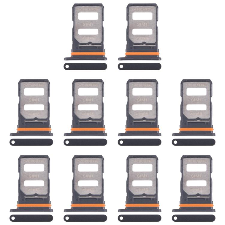 Xiaomi Redmi Turbo 4 Original SIM Card Tray Set - 10pcs (Black) for Replacement & Repair