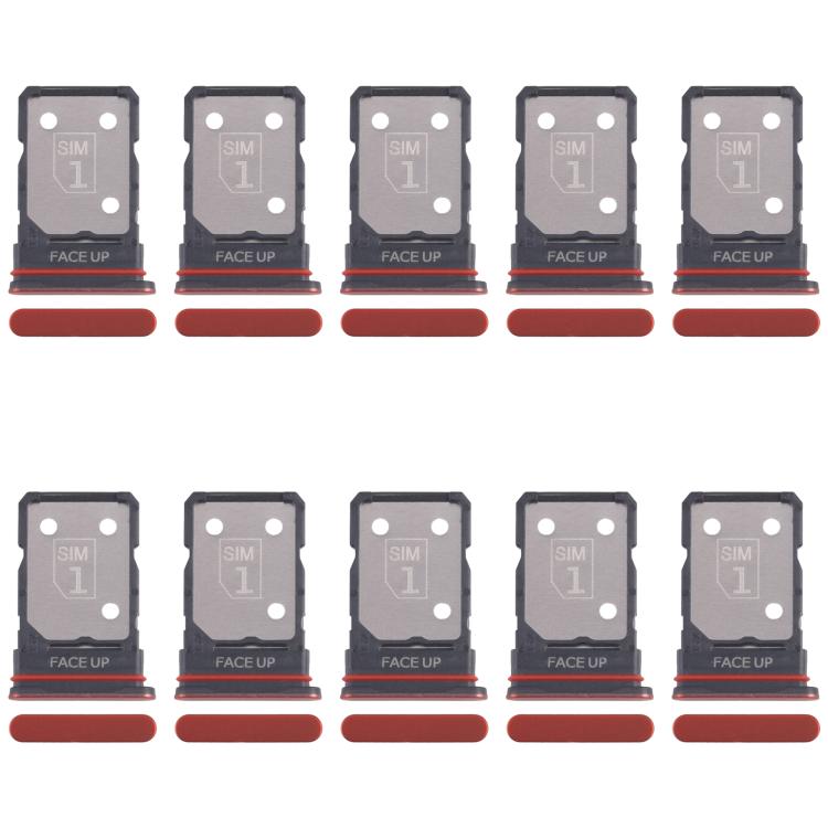 Original SIM Card Tray Set for Motorola Edge 50 Neo - 10pcs Replacement (Red)