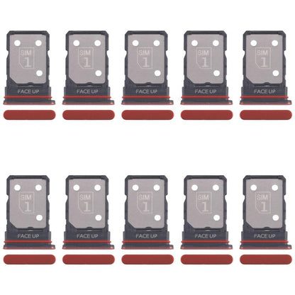Original SIM Card Tray Set for Motorola Edge 50 Neo - 10pcs Replacement (Red)