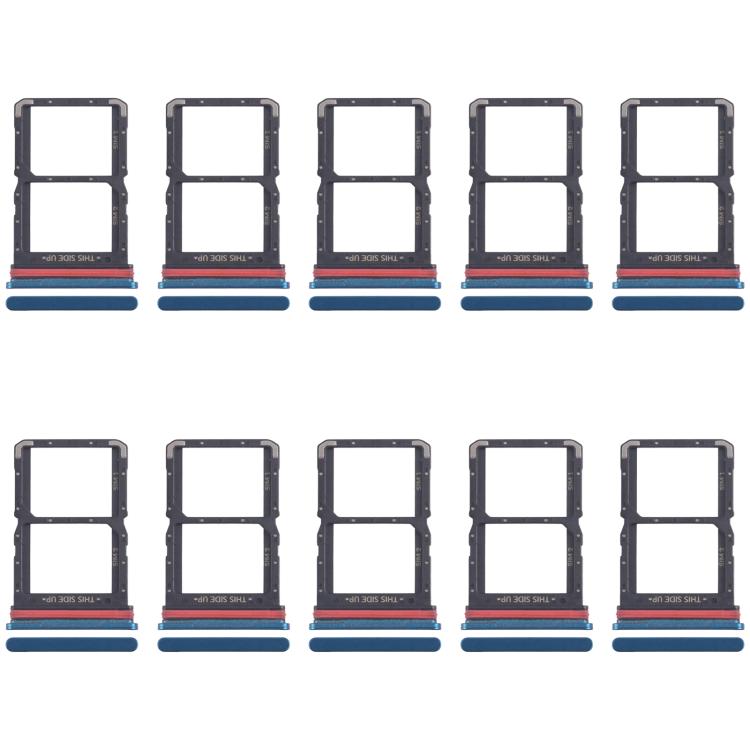 Original SIM Card Tray Set for Motorola Moto G71 5G (XT2169-1/XT2169-2) - 10pcs (Blue)