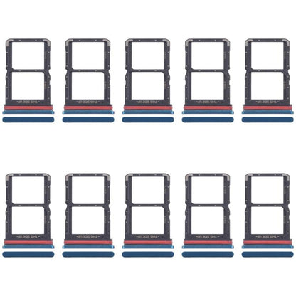 Original SIM Card Tray Set for Motorola Moto G71 5G (XT2169-1/XT2169-2) - 10pcs (Blue)