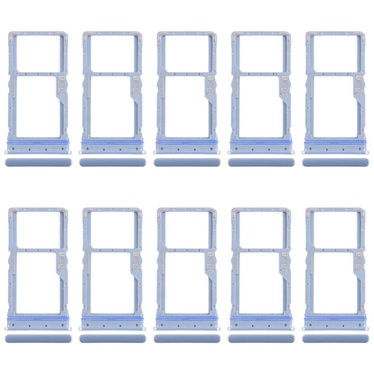 Original Replacement SIM & Micro SD Card Tray for Motorola Moto G31 XT2173-3 (10pcs, Blue)