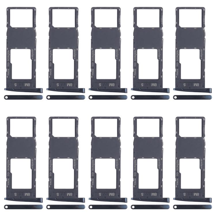 Original SIM and Micro SD Card Tray (Black) for Motorola Moto G6 Plus - 10pcs Replacement Set
