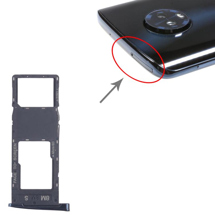 Original SIM and Micro SD Card Tray (Black) for Motorola Moto G6 Plus - 10pcs Replacement Set