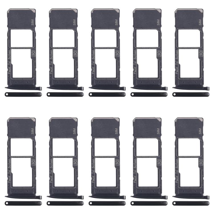 Motorola Moto G7 Plus - 10pcs Original SIM & Micro SD Card Tray (Black) - Replacement Part