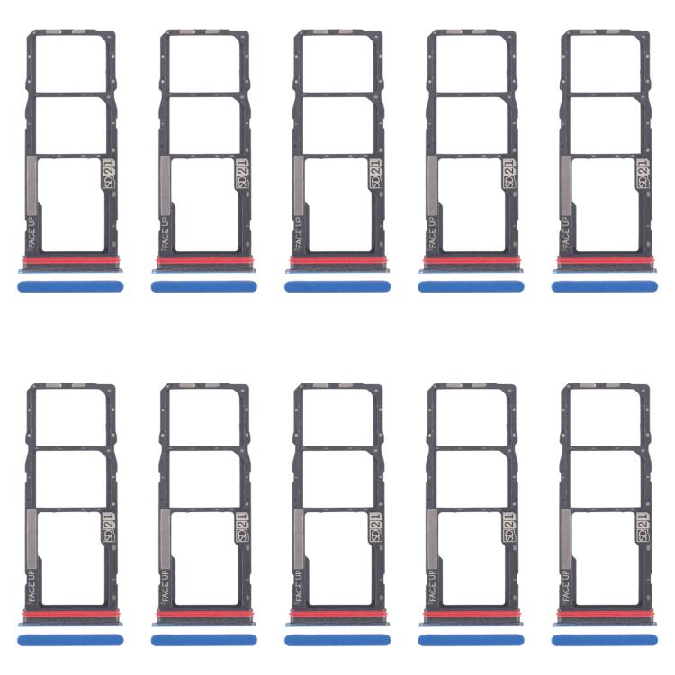 Original SIM Card Tray Set for Motorola Moto G04s - 10pcs (Includes SIM & Micro SD Card Trays, Blue)