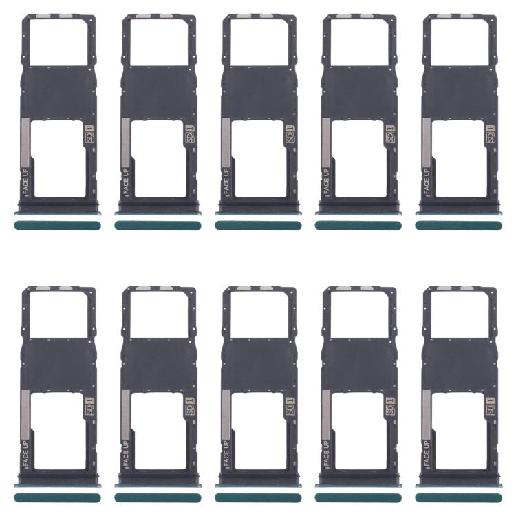 Original SIM Card Tray & Micro SD Card Tray for Motorola Moto G04 (10pcs, Green) - Replacement Parts