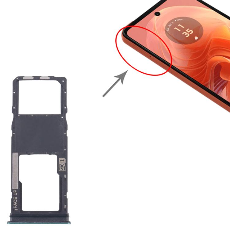 Original SIM Card Tray & Micro SD Card Tray for Motorola Moto G04 (10pcs, Green) - Replacement Parts