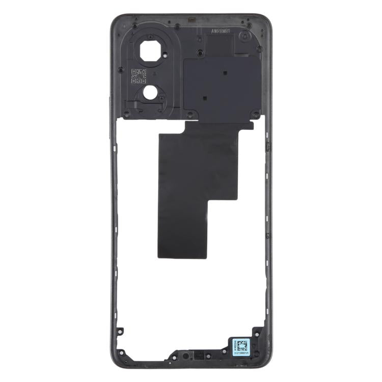 Genuine Black Middle Frame Bezel Plate for OPPO A58 4G (CPH2577) - Replacement Part, Fully Compatible