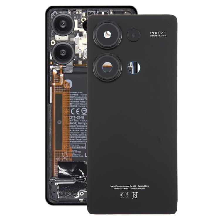 Xiaomi Redmi Note 13 Pro 4G OEM Black Battery Back Cover with Camera Lens Frame Replacement