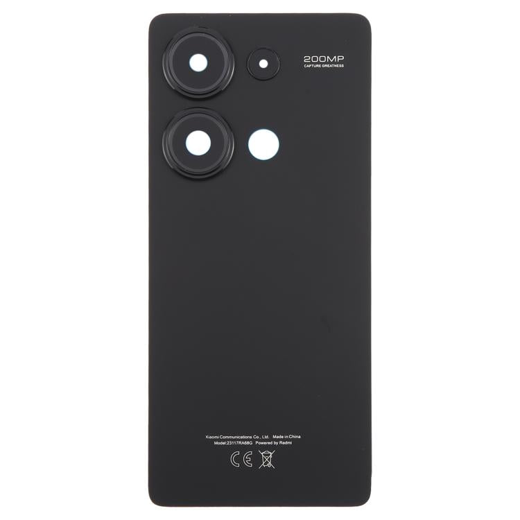 Xiaomi Redmi Note 13 Pro 4G OEM Black Battery Back Cover with Camera Lens Frame Replacement