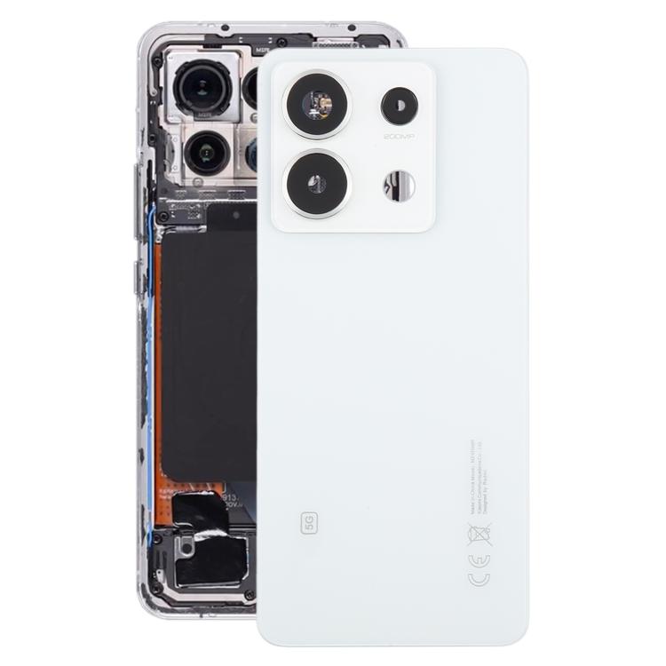 Xiaomi Redmi Note 13 Pro 5G OEM Back Cover with Camera Lens Frame Replacement - White