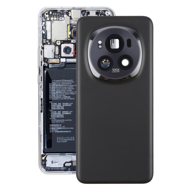 Honor Magic6 Pro Battery Back Cover Replacement with Camera Lens Frame (Black) - Perfect Fit & Quality Checked