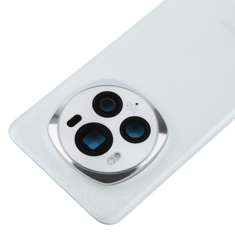 Honor Magic6 Pro White Battery Back Cover with Camera Lens Frame Replacement - Compatible & Quality Checked