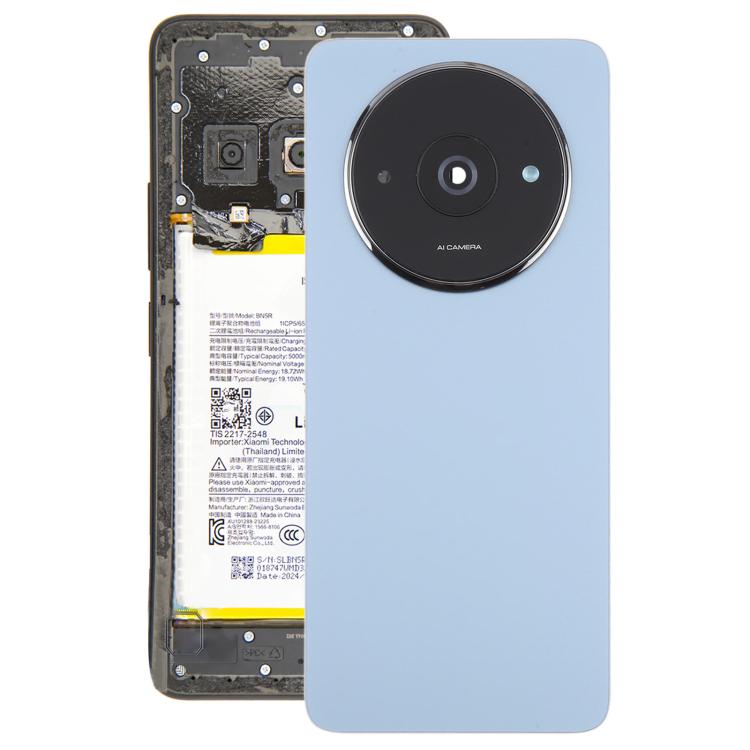 OEM Blue Battery Back Cover with Camera Lens Frame for Xiaomi Redmi A3 4G - Replacement Housing