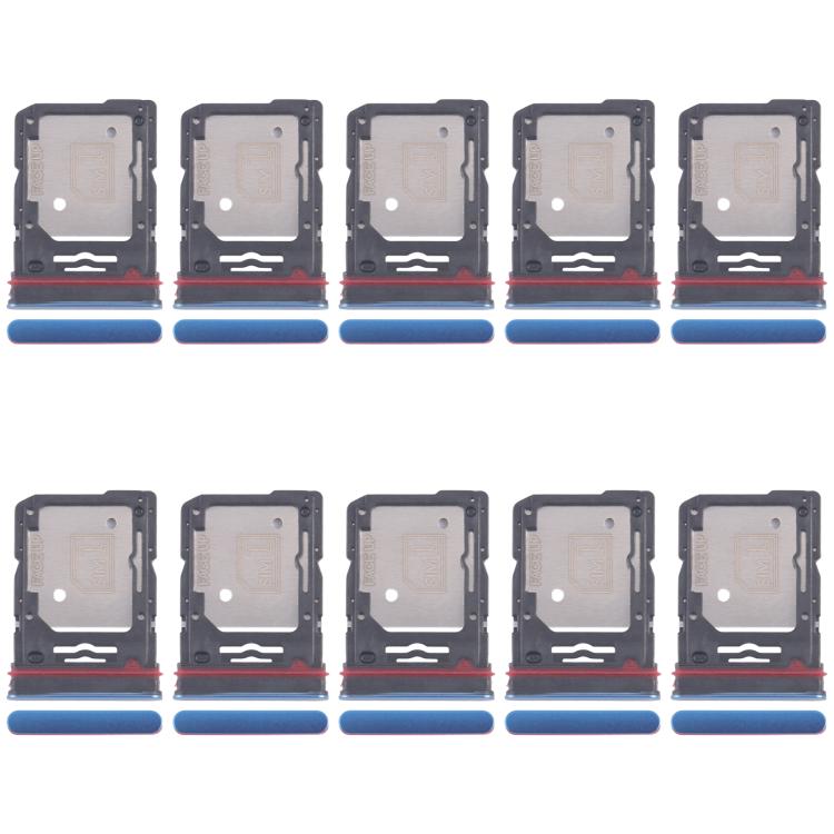 Original SIM Card Tray + Micro SD Card Tray for Motorola Edge 60 - 10pcs (Blue)
