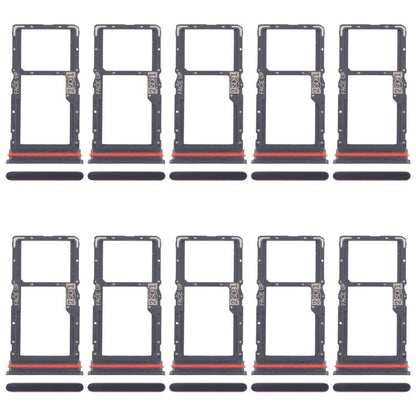 Original SIM Card Tray + SIM/Micro SD Card Tray (10pcs) for Motorola Moto G56 - Black Replacement Parts