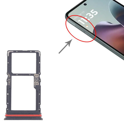 Original SIM Card Tray + SIM/Micro SD Card Tray (10pcs) for Motorola Moto G56 - Black Replacement Parts