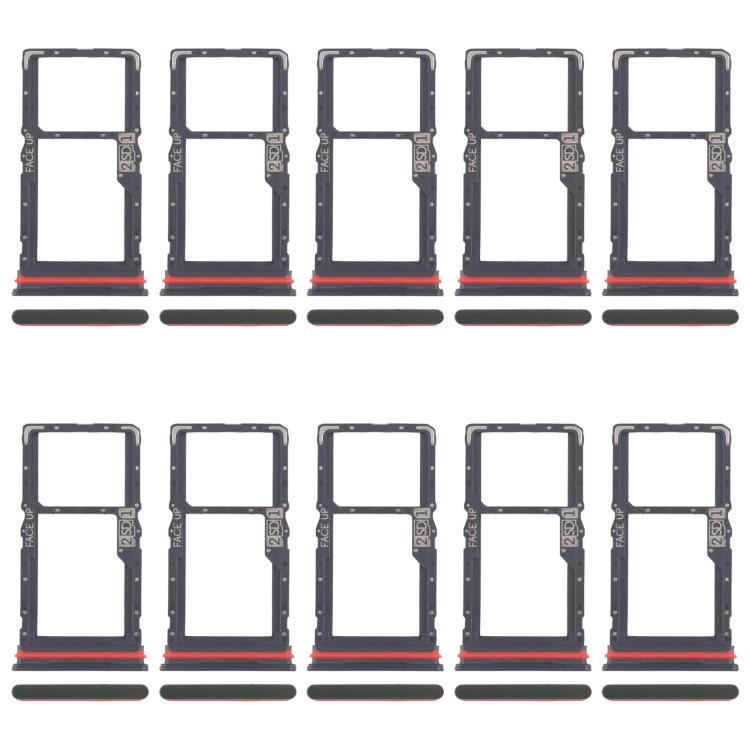Original SIM Card Tray + SIM/Micro SD Card Tray for Motorola Moto G56 (10pcs, Green) - Replacement Parts
