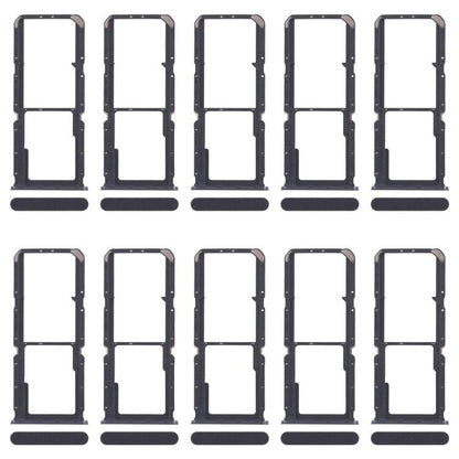 Original OPPO A3x 4G CPH2641 SIM Card Tray Set - 10pcs Black SIM & Micro SD Card Trays for Replacement