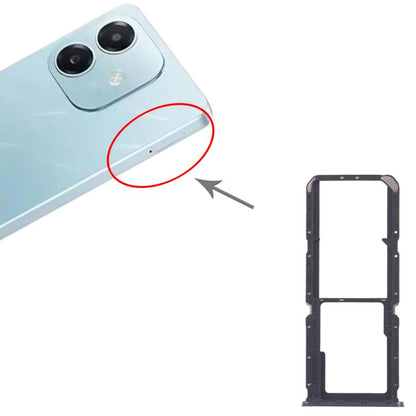 Original OPPO A3x 4G CPH2641 SIM Card Tray Set - 10pcs Black SIM & Micro SD Card Trays for Replacement