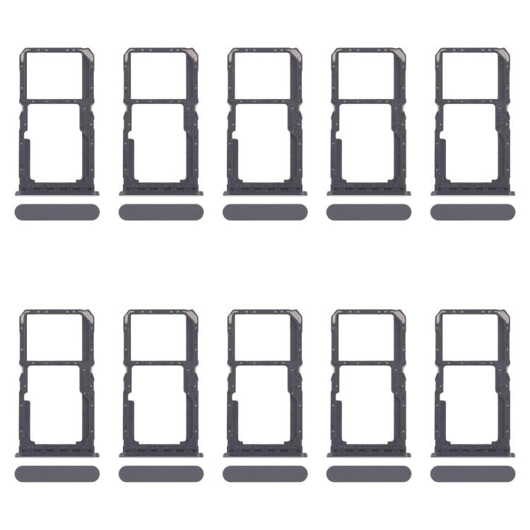 Original SIM Card Tray + Micro SD Card Tray for OPPO A80 5G (CPH2639) - 10pcs Set (Black)
