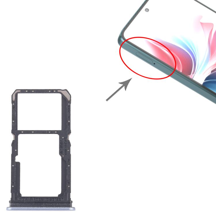 Original SIM Card Tray + Micro SD Card Tray for OPPO Reno11 F CPH2603 - 10pcs (Blue)