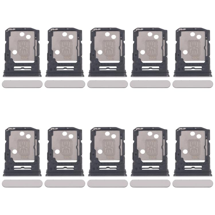 Original SIM Card Tray + Micro SD Card Tray for OPPO Reno12 Pro CPH2629 - 10pcs (Silver)