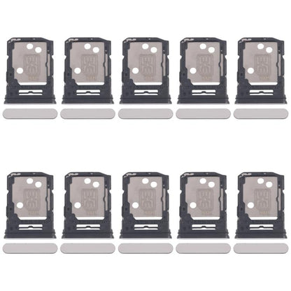 Original SIM Card Tray + Micro SD Card Tray for OPPO Reno12 Pro CPH2629 - 10pcs (Silver)