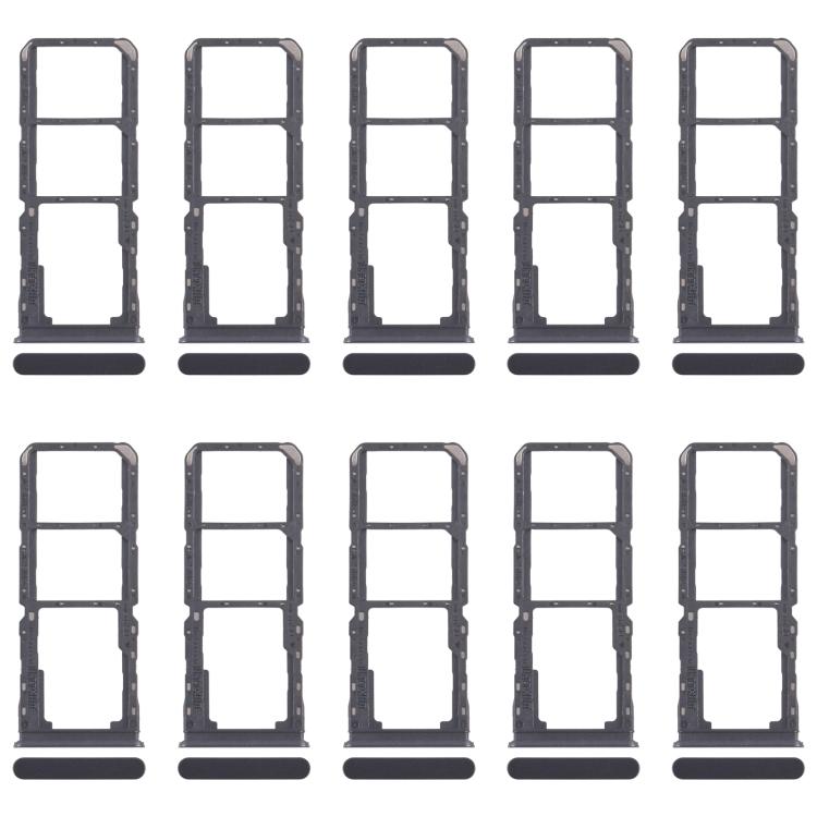 Original SIM Card Tray Set for Realme 11 5G RMX3780 - 10pcs (Black) + Micro SD Card Tray Replacement