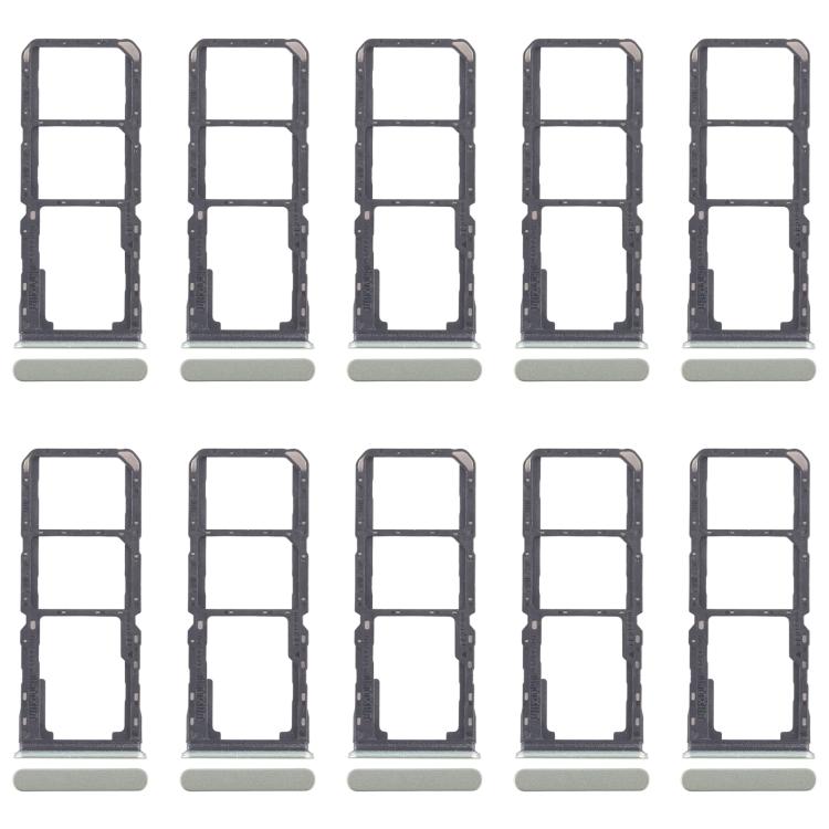 Original SIM Card Tray Set for Realme 11x 5G RMX3785 - 10pcs (Includes SIM & Micro SD Tray, Green)