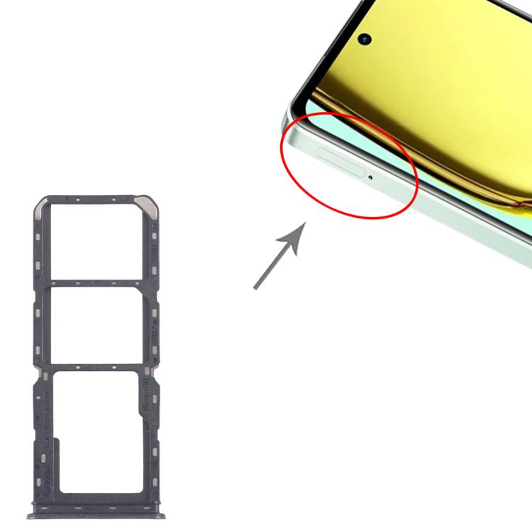 Original SIM Card Tray Set for Realme 12 Lite 4G (10pcs) - Includes SIM & Micro SD Card Trays (Dark Green)