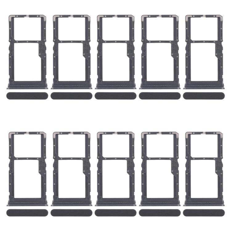 Original SIM Card Tray + Micro SD Card Tray for Realme 10 Pro 5G RMX3663/RMX3660/RMX3661 - 10pcs (Black)