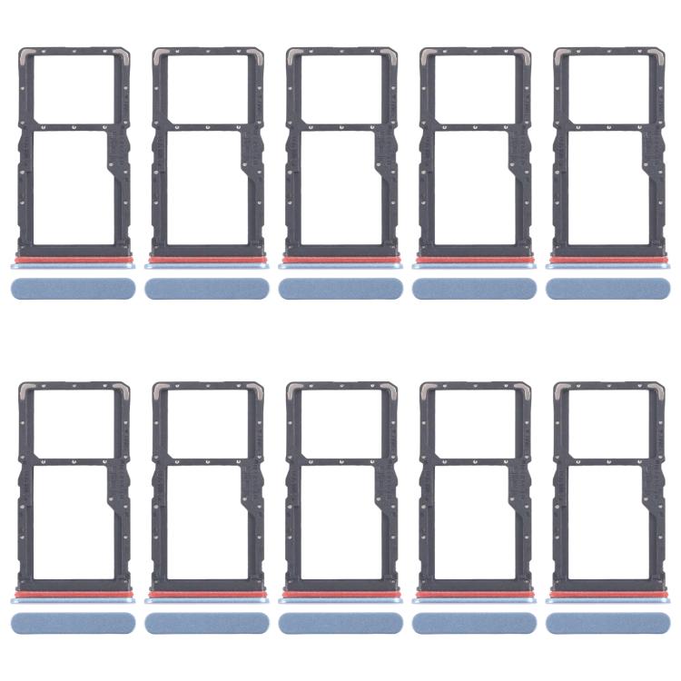 Original SIM Card Tray + Micro SD Card Tray for Realme 10 Pro 5G RMX3663/RMX3660/RMX3661 (10pcs, Blue)