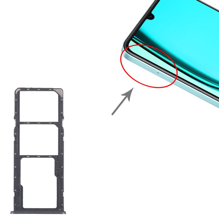 Original SIM Card Tray Set for Realme C51s - 10pcs (Black) Including SIM & Micro SD Card Trays