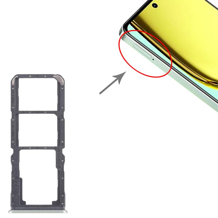 Original Green SIM Card Tray Set for Realme C67 5G - 10pcs (Includes SIM & Micro SD Card Trays)