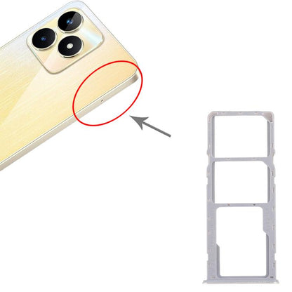 Original SIM Card Tray Set for Realme Narzo N53 4G - 10pcs (Gold) Including SIM & Micro SD Card Trays