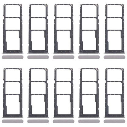Original SIM Card Tray Set for Realme Narzo C71 4G RMX5303 - 10pcs (Silver) + Micro SD Card Tray Replacement