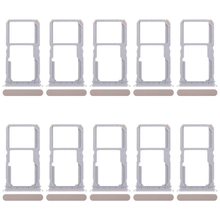 Original Gold SIM Card Tray + Micro SD Card Tray for Realme 14x (India) - 10pcs Replacement Set