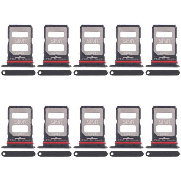 Xiaomi Poco F6 Pro SIM Card Tray Set (10pcs) - Replacement Black SIM Card Tray for Mobile Repair