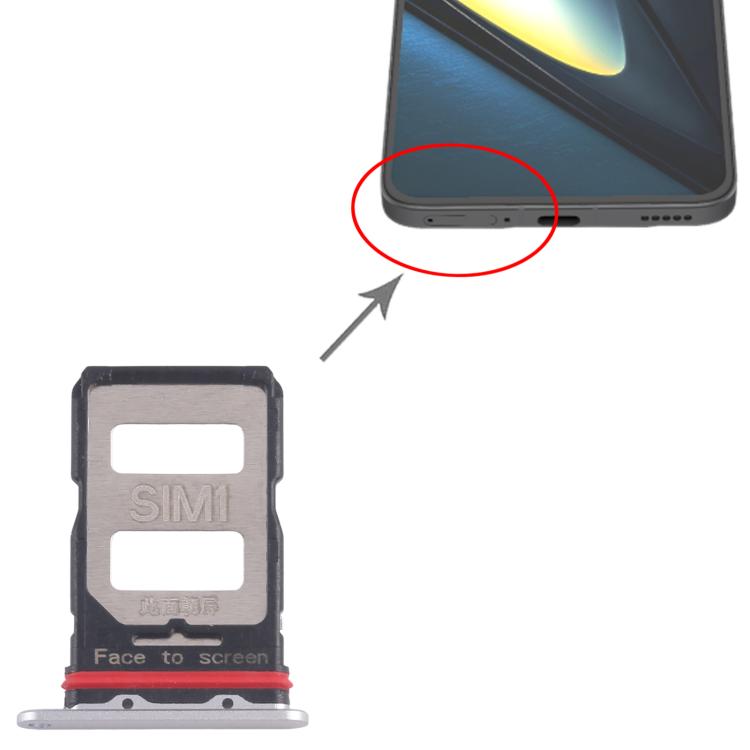 Xiaomi Poco F6 Pro SIM Card Tray (Silver) - 10pcs Replacement Set for Broken Trays, Professional Installation Recommended
