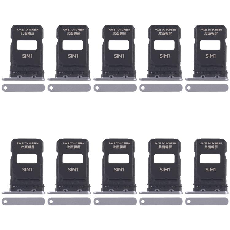 Xiaomi 15 Pro SIM Card Tray Set - 10pcs Replacement Trays (Silver) for Perfect Compatibility