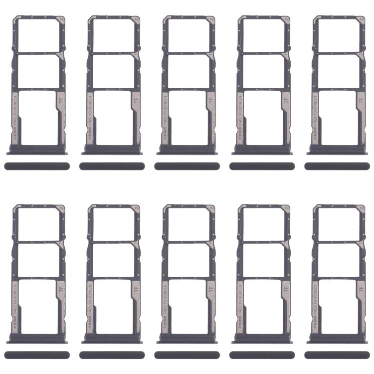 Xiaomi Redmi A4 SIM Card Tray Set - 10pcs (Black) Including SIM & Micro SD Card Trays, Replacement Parts