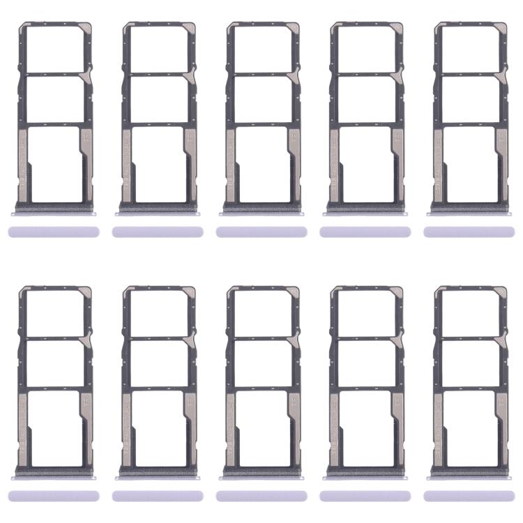 Xiaomi Redmi A4 SIM Card Tray Set - 10pcs SIM & Micro SD Card Trays (Purple) for Replacement