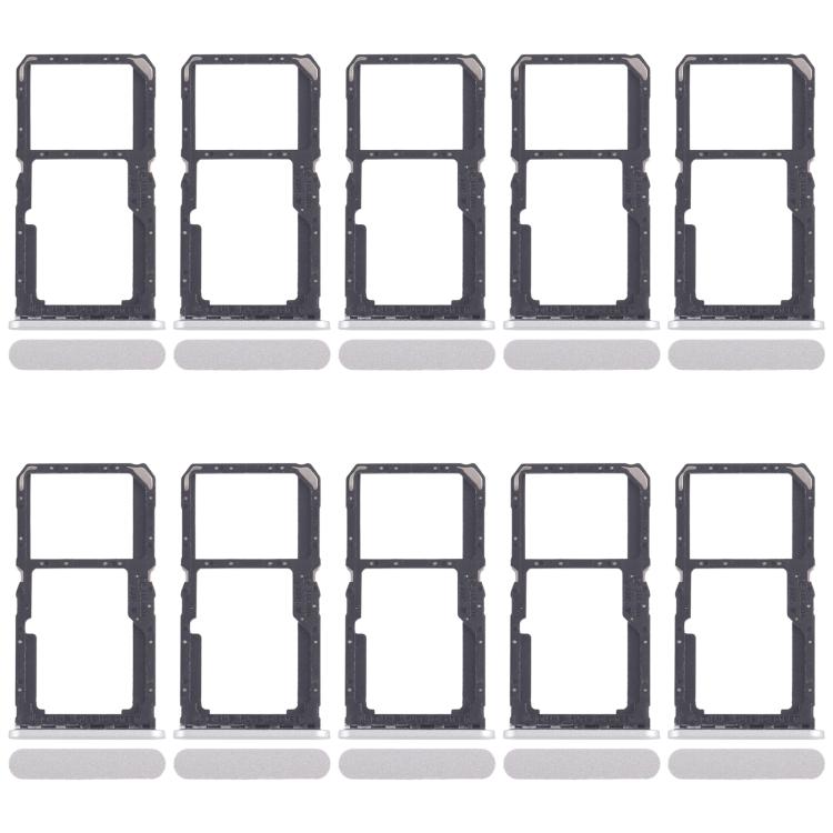 Xiaomi Redmi A3x SIM Card Tray & Micro SD Card Tray Set (10pcs, Silver) - Replacement Parts