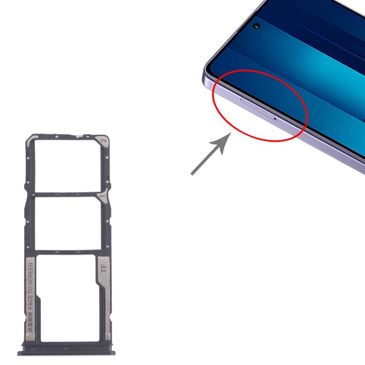 Xiaomi Poco M6 Pro 4G SIM Card Tray Set - 10pcs Black (Includes SIM & Micro SD Card Trays)