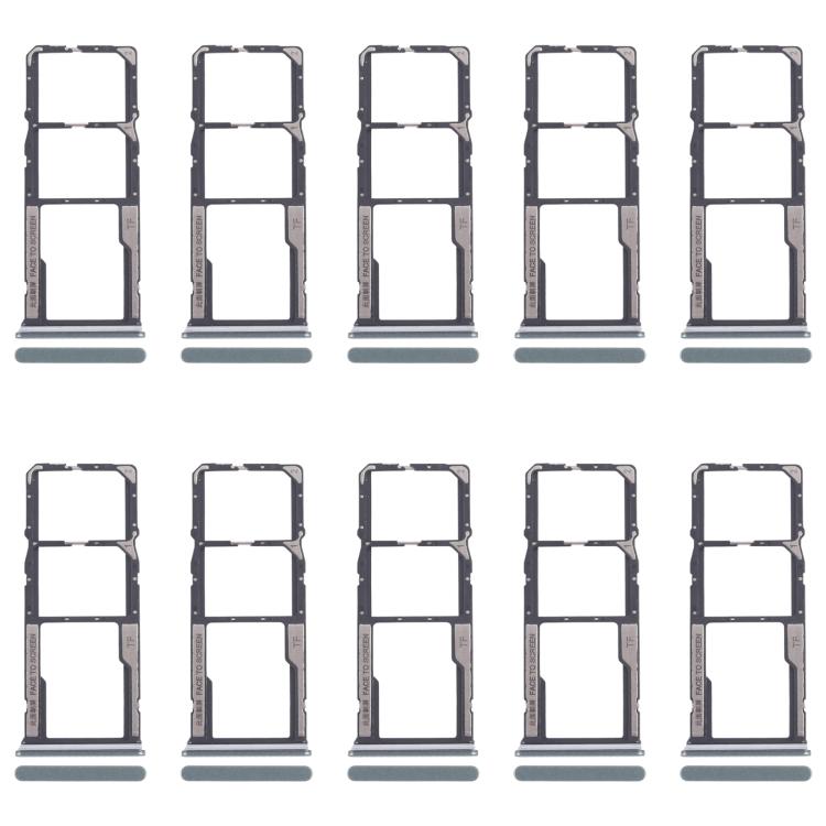Xiaomi Poco M6 Pro 4G SIM Card Tray Set - 10pcs SIM & Micro SD Card Trays (Green) for Replacement