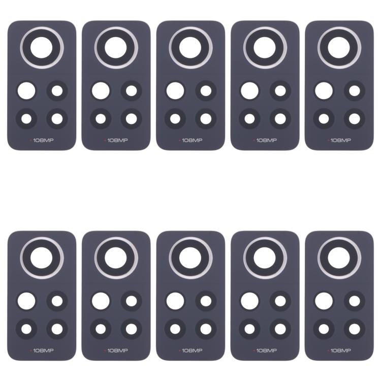 Xiaomi Redmi Note 12 Pro 4G - 10pcs Replacement Back Camera Lens (Black) - Perfect Fit, Quality Checked