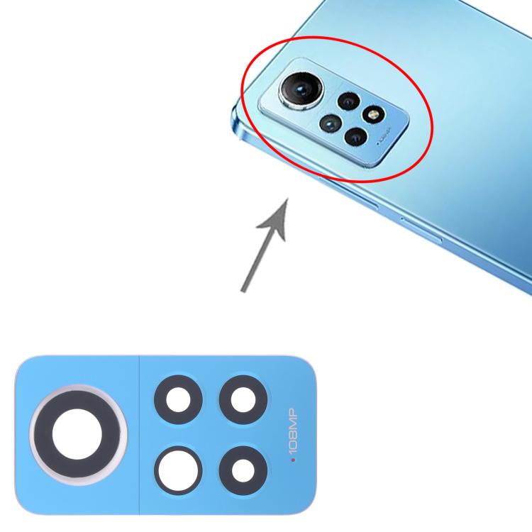 Xiaomi Redmi Note 12 Pro 4G - 10pcs Replacement Back Camera Lens (Blue) - Perfect Fit & Quality Checked