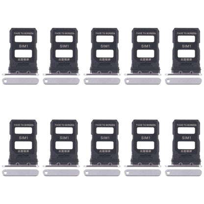 Xiaomi 14 Pro SIM Card Tray Replacement (Silver) - 10pcs Set for Broken/Scratched Trays